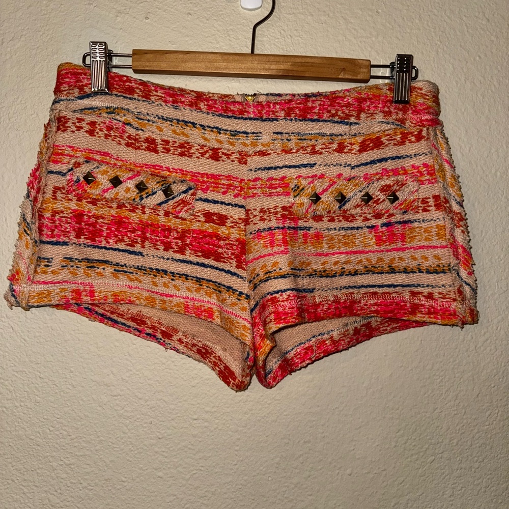 Zara Red and Pink High Waist Shorts